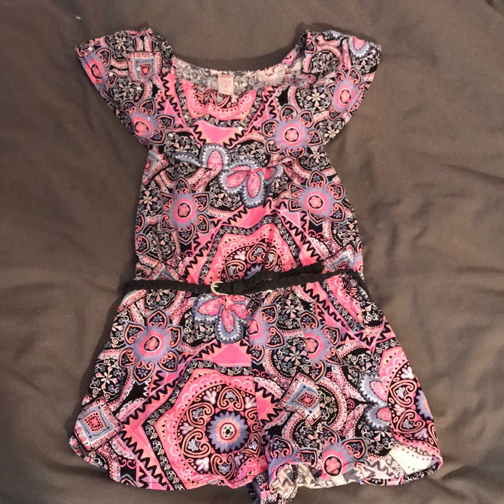 Pink and black casual dress